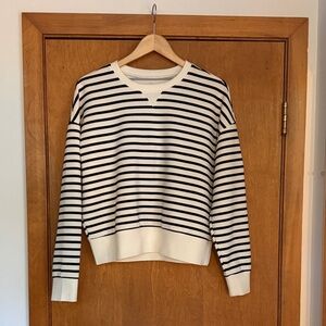 SPANX Black and White Striped Top